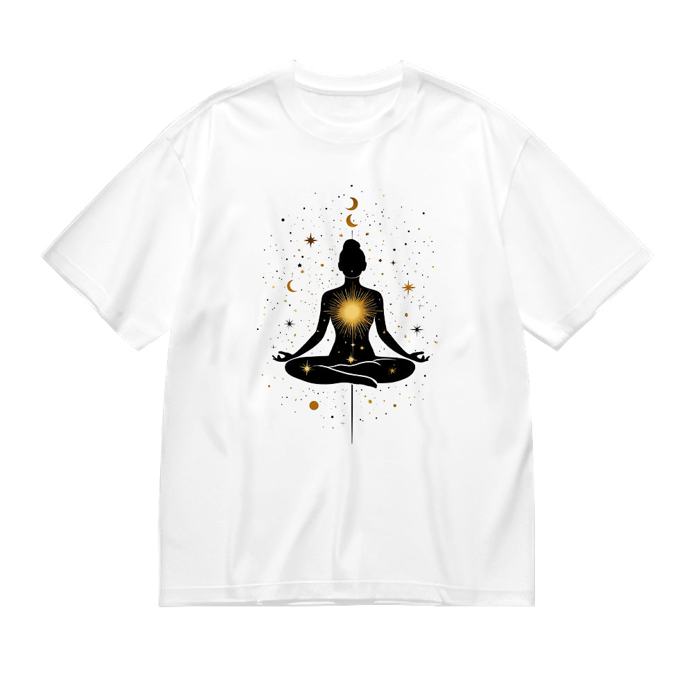Meditation Yoga Silhouette Graphic Print T-Shirt