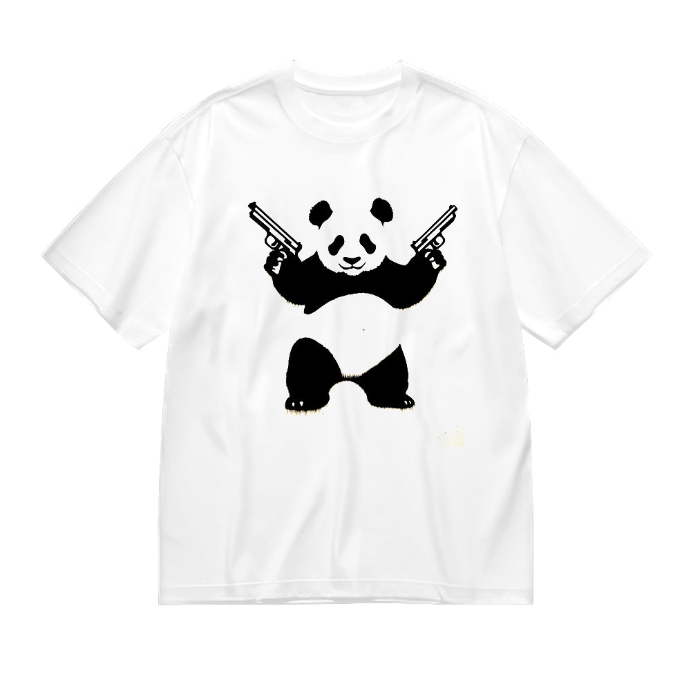 Cute Panda with Guns Graphic T-Shirt