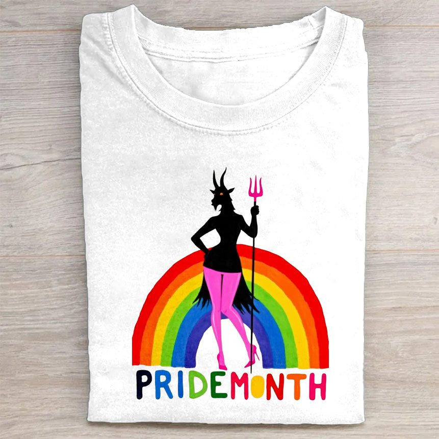 Pride Month Rainbow Deer Silhouette Graphic T-Shirt
