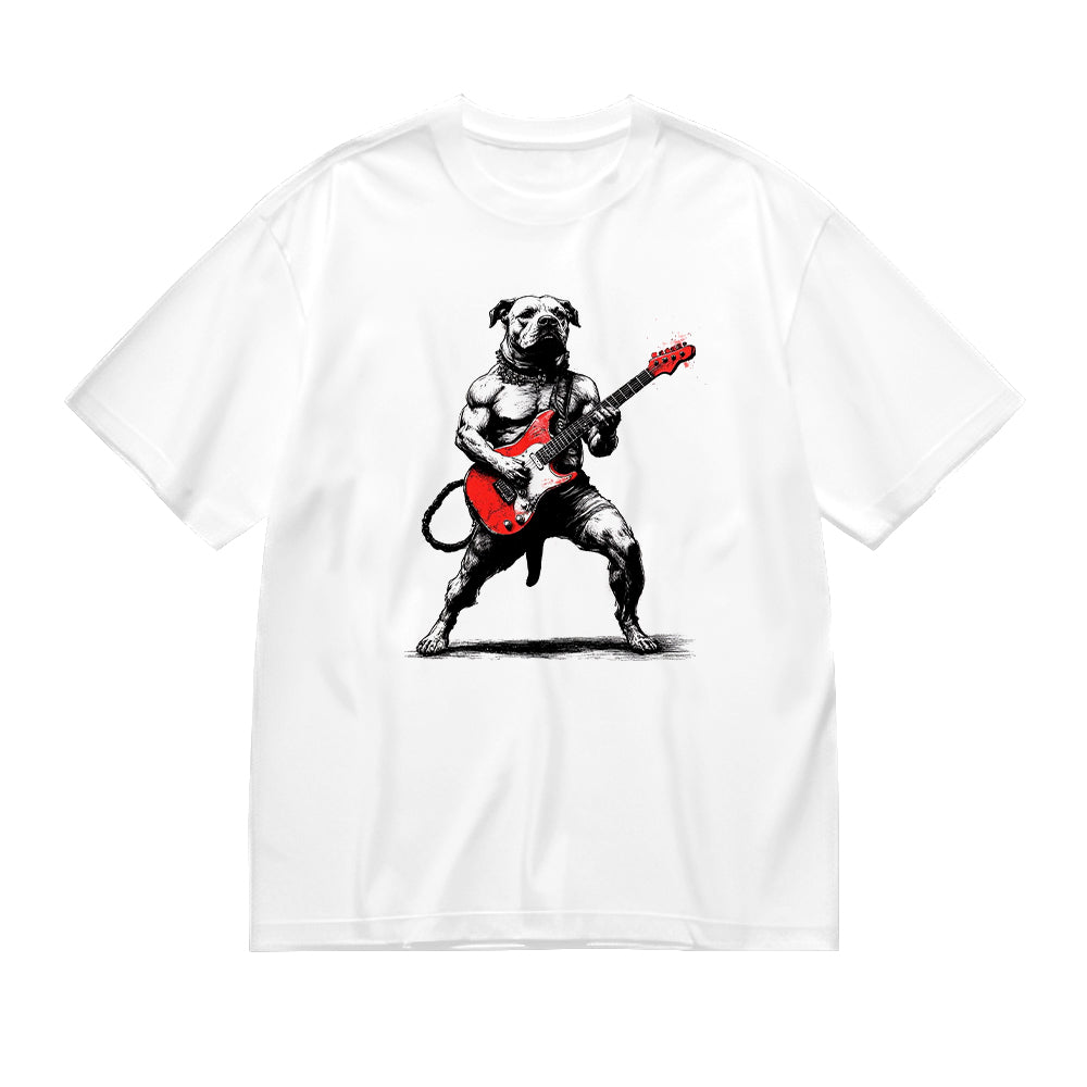 Dog Playing Guitar Graphic T-Shirt