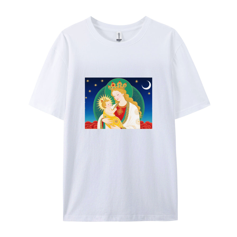Virgin Mary and Baby Jesus Artistic Design Women's T-Shirt
