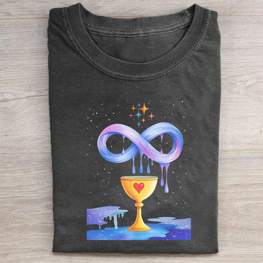 Infinite Galaxy Chalice Design Men's Graphic T-Shirt