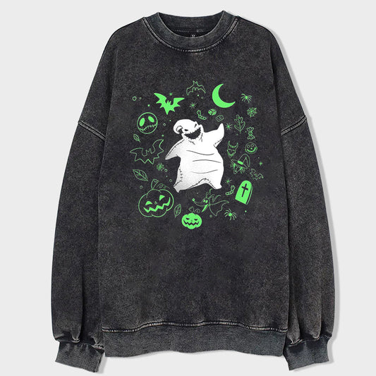 Ghostly Nights Acid Wash Sweatshirt