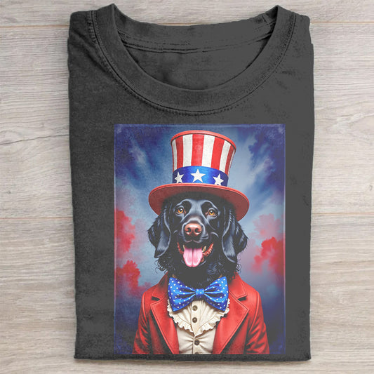 Patriotic Dog in Top Hat and Suit T-Shirt