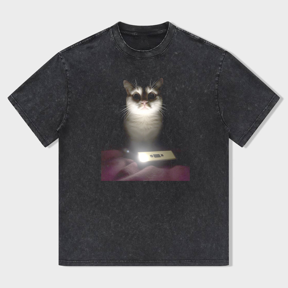 Cute Cat Graphic Print Casual T-Shirt