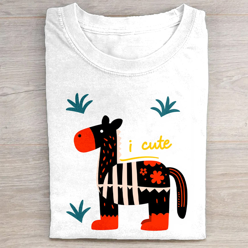 Cute Zebra Graphic T-Shirt