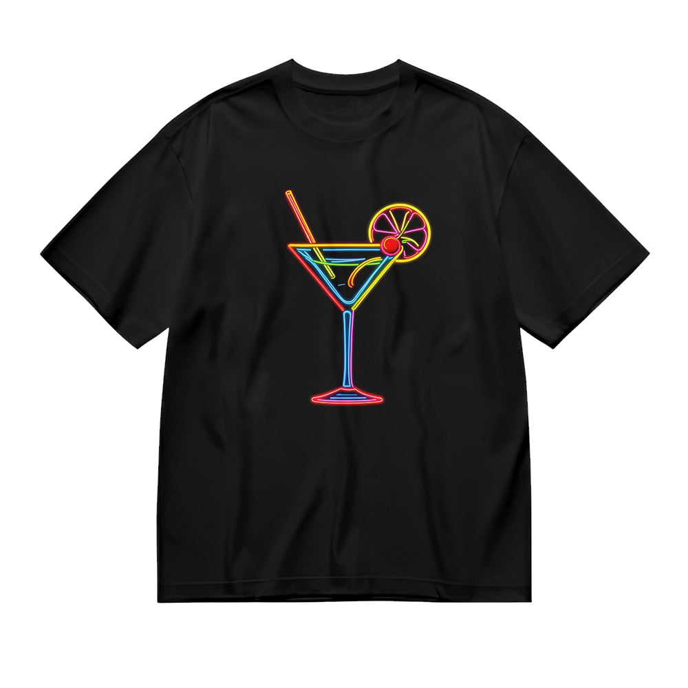 Colorful Neon Cocktail Graphic T-Shirt