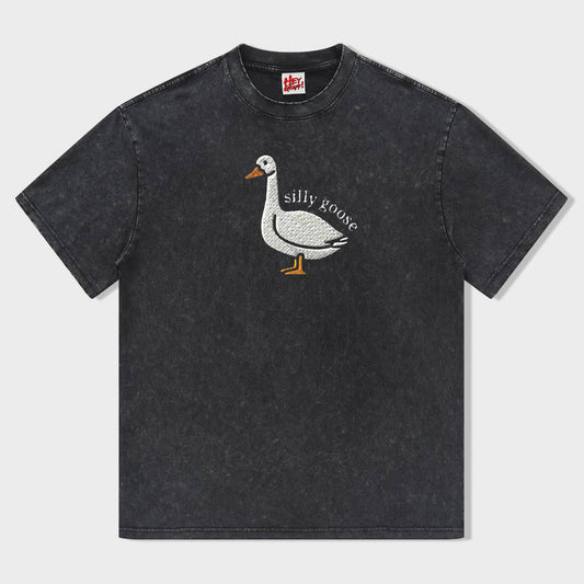 Silly Goose Embroidered T-shirt - heygraff