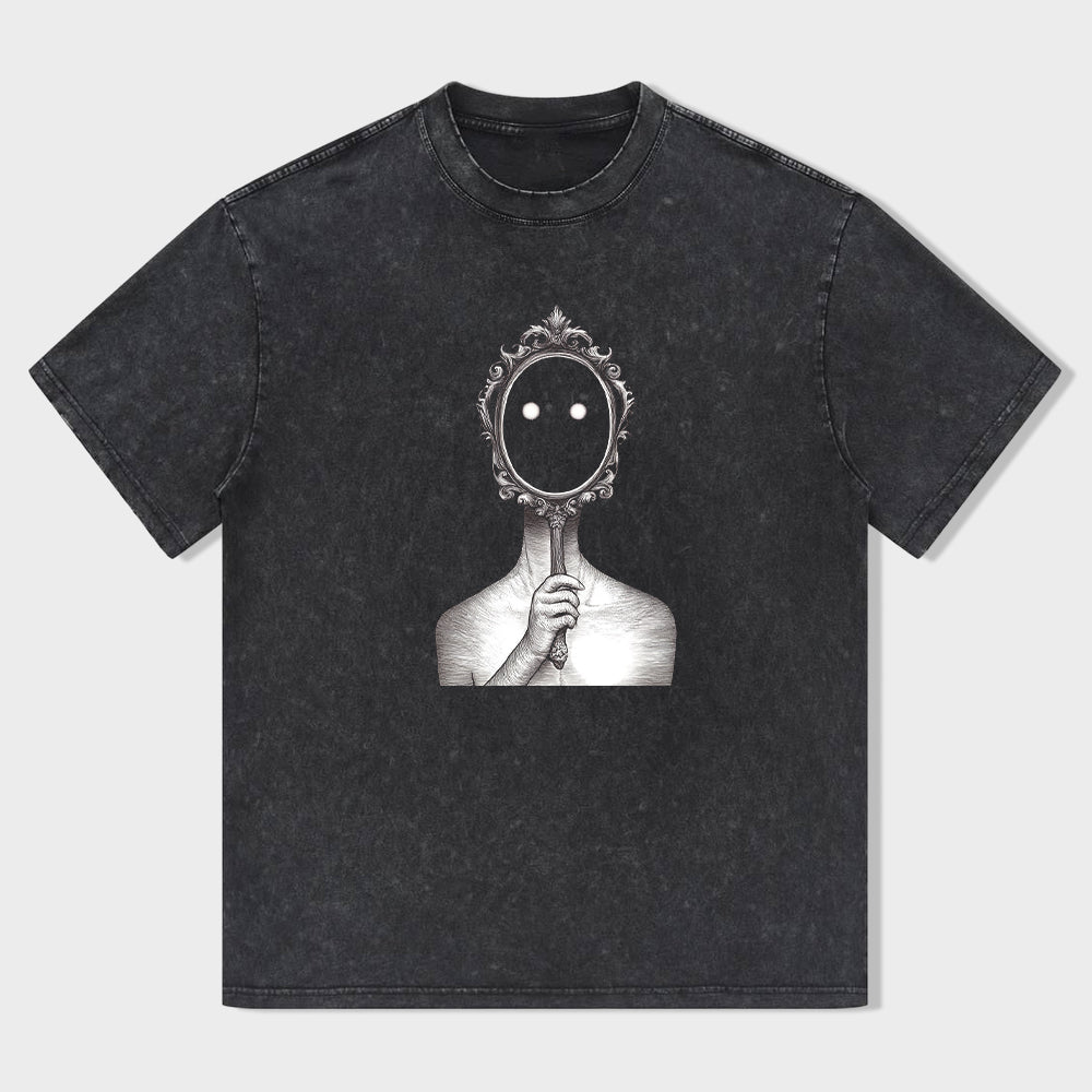 Men's Graphic T-Shirt with Mirror Design Art Print T-Shirt