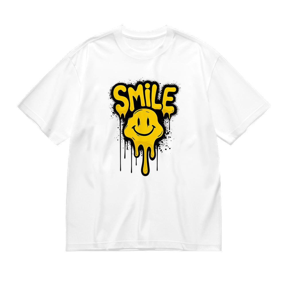 Smile Graffiti Design White T-Shirt