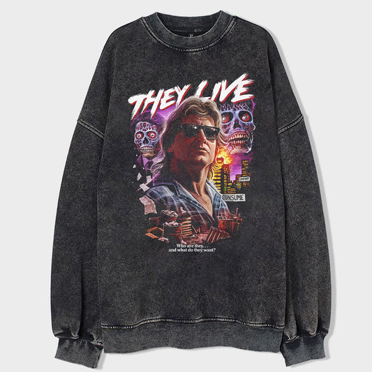 Live in Doubt Acid Wash Sweatshirt