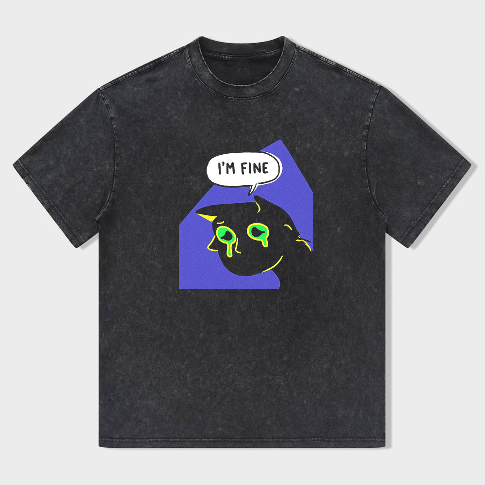 I'm Fine Cat Graphic T-Shirt