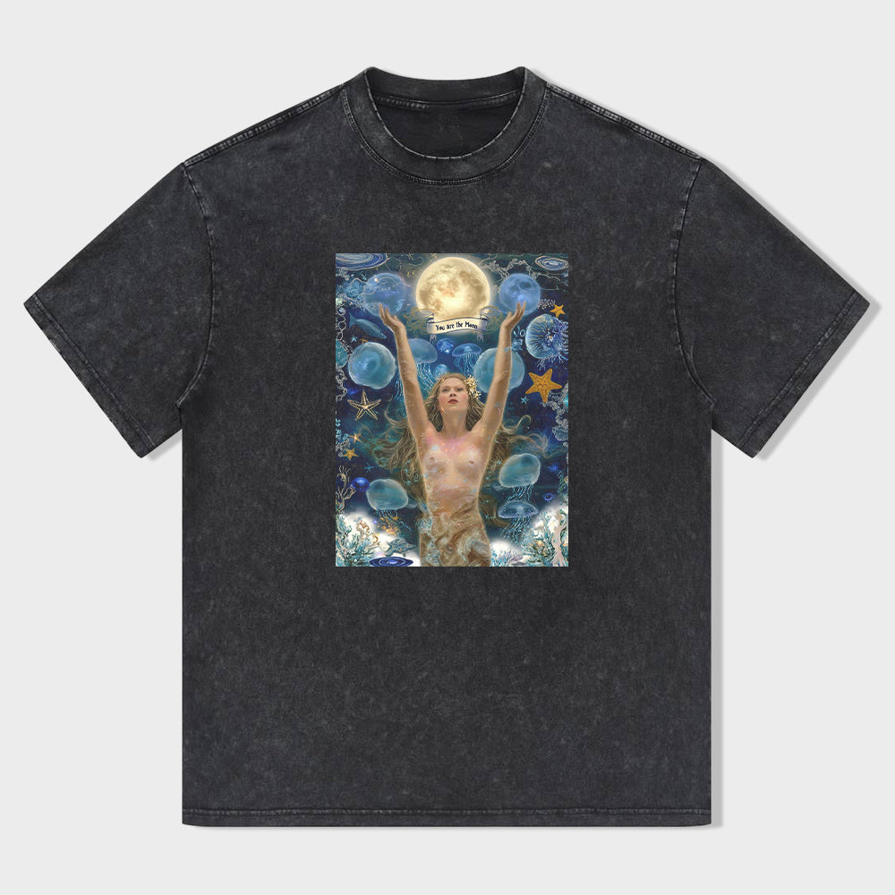 Mystical Goddess Art Print Women's Fashion Casual T-Shirt
