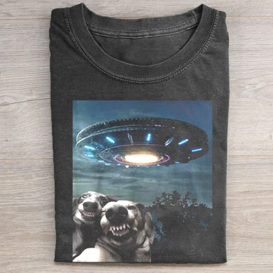 Selfie Dog With Alien Ufo Dogs Lover shirt